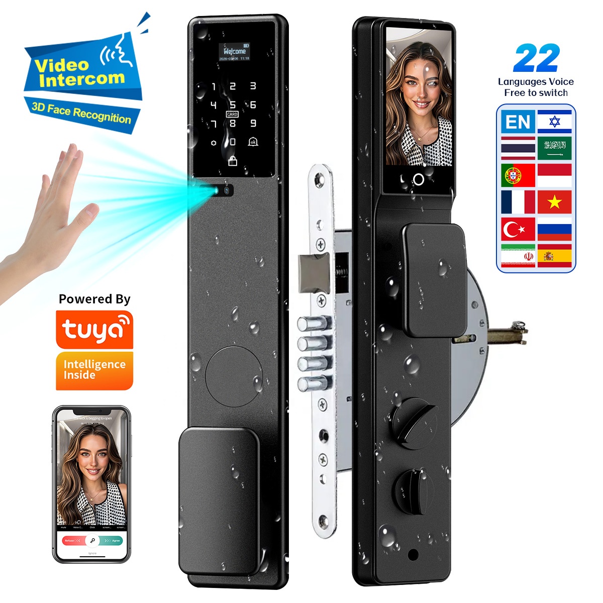 Smart Door Lock 3D Face Palm Vein - Serratura Intelligente Tuya con Riconoscimento Facciale