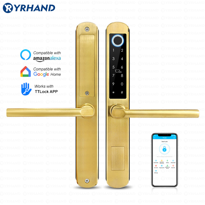 Smart Lock For Sliding Door - Serratura intelligente in acciaio inossidabile dorato