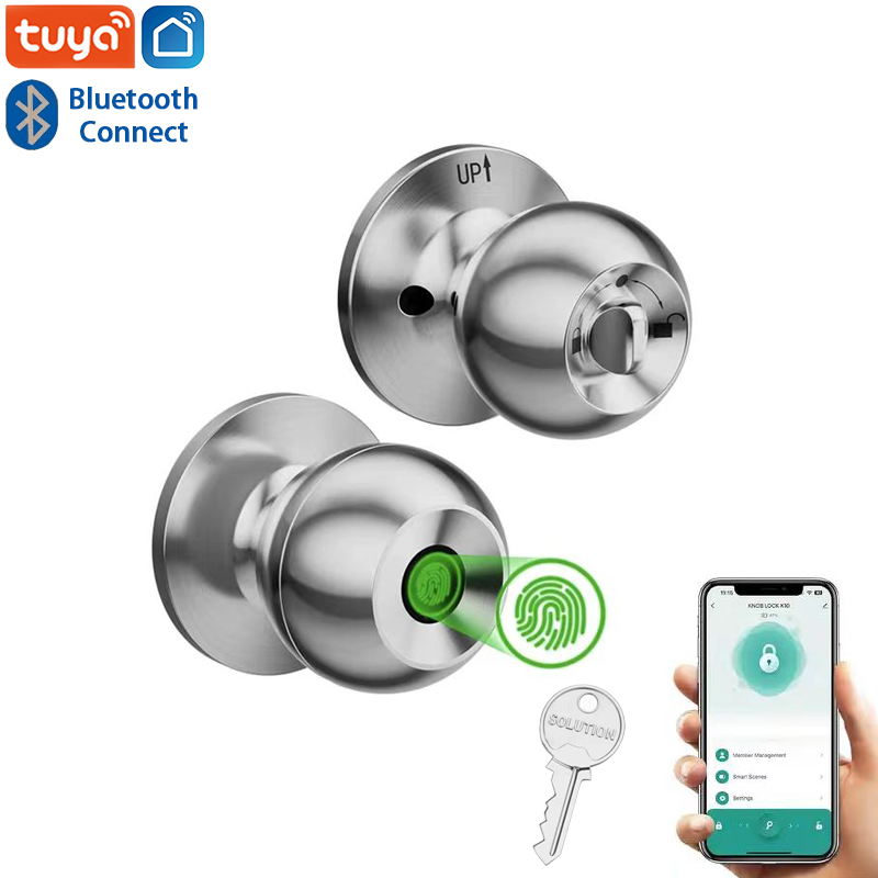 Digital Door Lock Fingerprint Handle - Bluetooth Tuya APP Control Smart Door