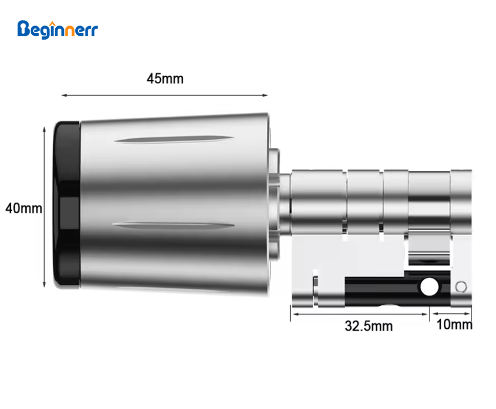 Smart Lock For Sliding Door - Serratura elettronica impermeabile IP67 a cilindro