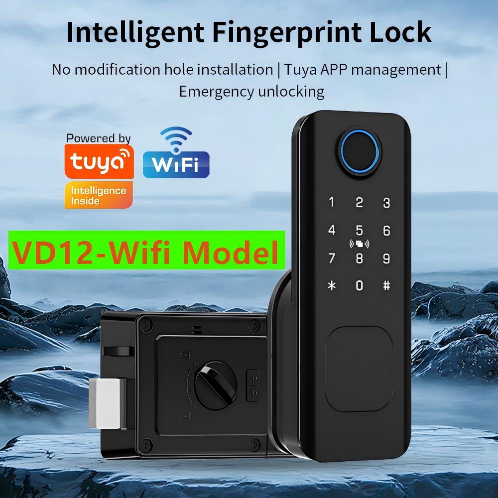 Smart Rim Lock Wifi Fingerprint - Serratura Intelligente da Esterno con Impronta