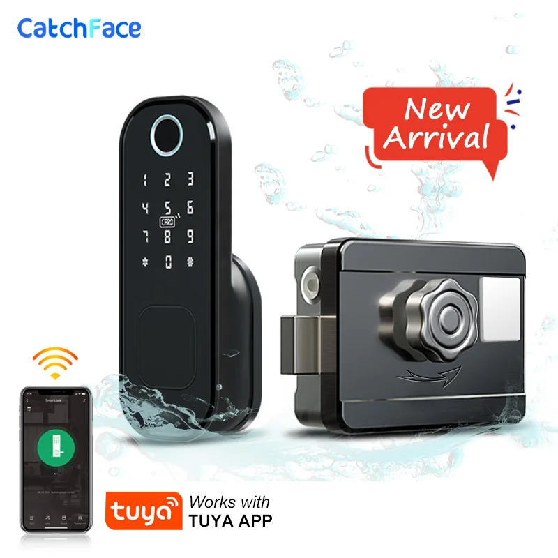 Smart Rim Lock Wifi Fingerprint - Fingerprint Waterproof Outdoor Garden Lock telecomando