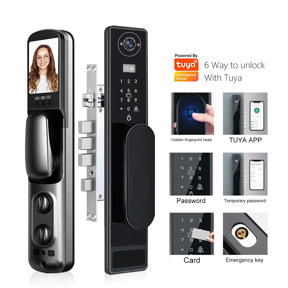 Smart Door Lock With Camera Intercom - Automatico TUYA Wifi Cat Eye Capture