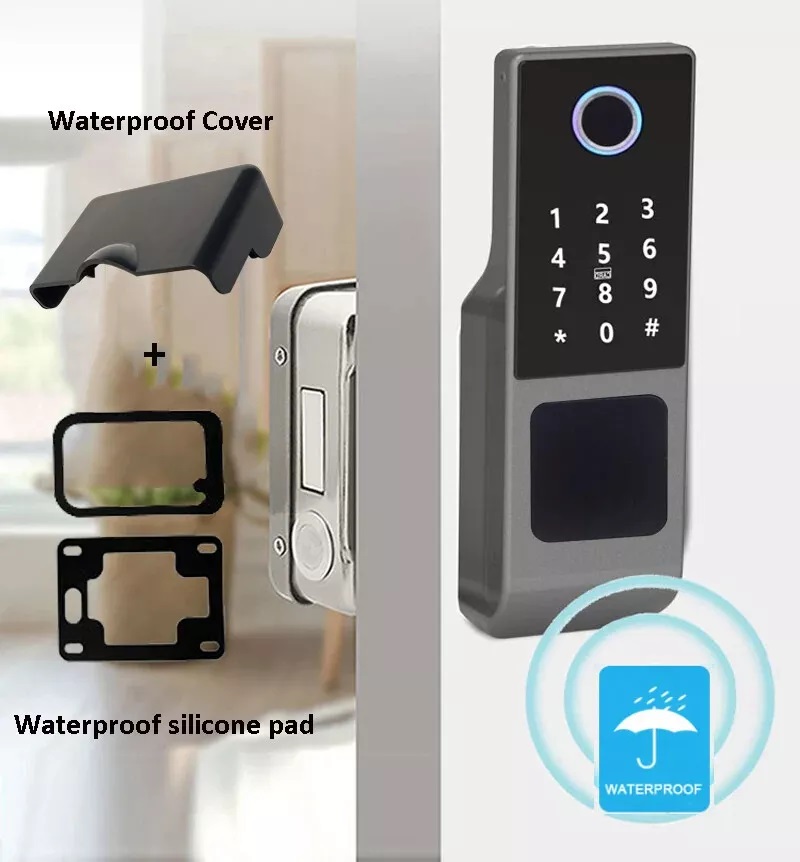 Smart Rim Lock Wifi Fingerprint - Serratura Intelligente Impermeabile Tuya Wifi, Serratura