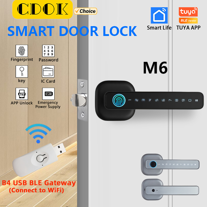 Smart Lock Zigbee Gateway - CDOK 2025 M6 Serratura Intelligente Bluetooth