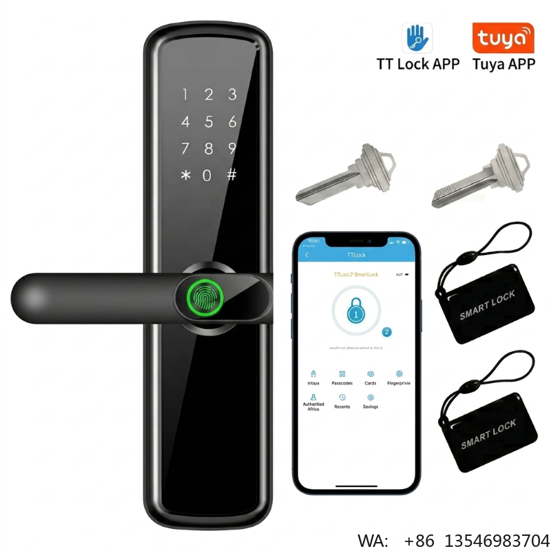 Digital Door Lock Fingerprint Handle - Serratura Intelligente Digitale Elettronica con Maniglia,