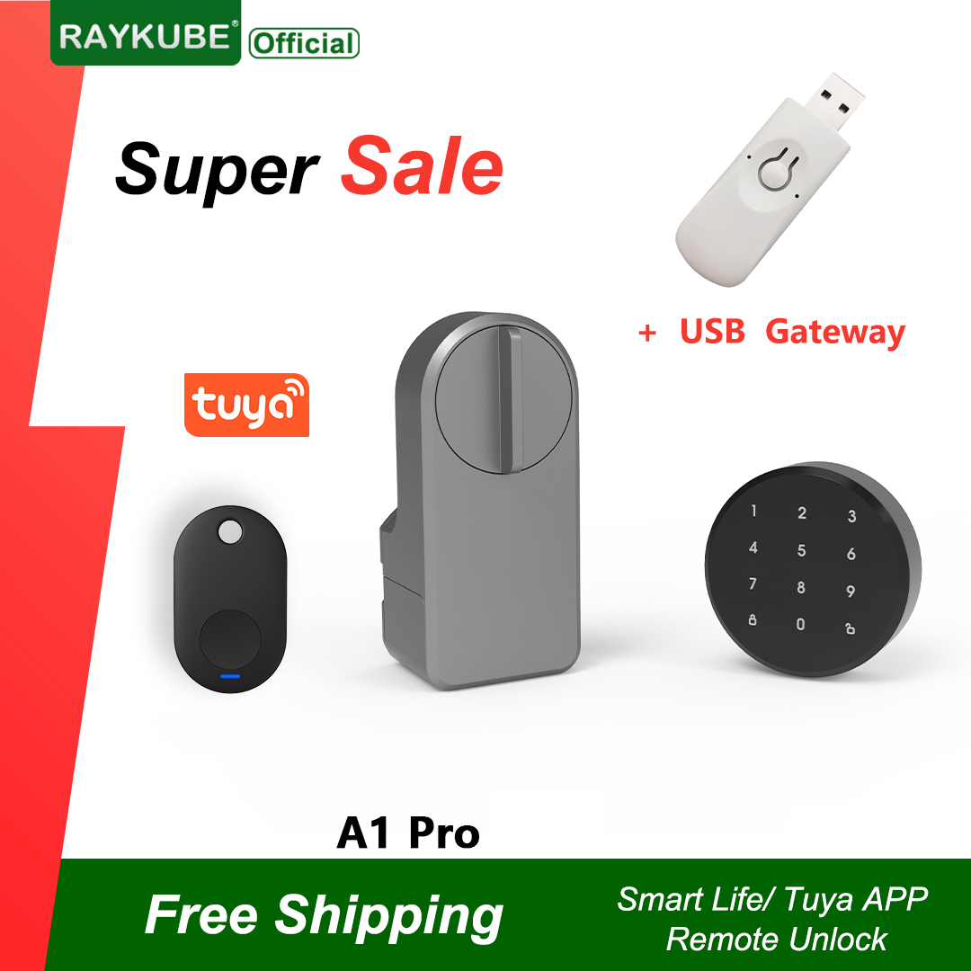 Smart Lock For Sliding Door - RAYKUBE A1 Pro Tuya BEL Set