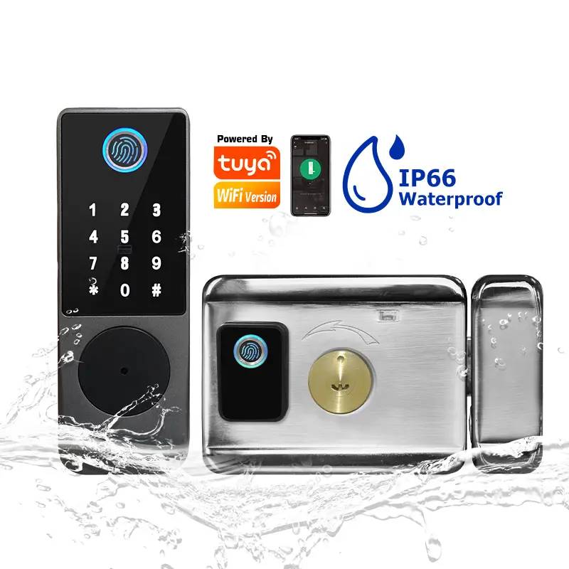 Smart Rim Lock Wifi Fingerprint - Serratura Elettronica Intelligente per Cancelli con