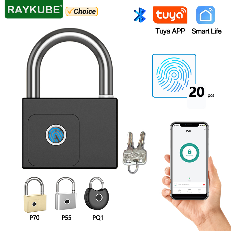 Fingerprint Padlock Weatherproof - RAYKUBE Tuya Smart Lucchetto Impronte digitali