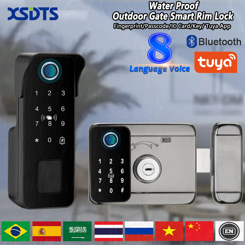 Smart Rim Lock Wifi Fingerprint - Impermeabile Smart Door Lock Impronta digitale