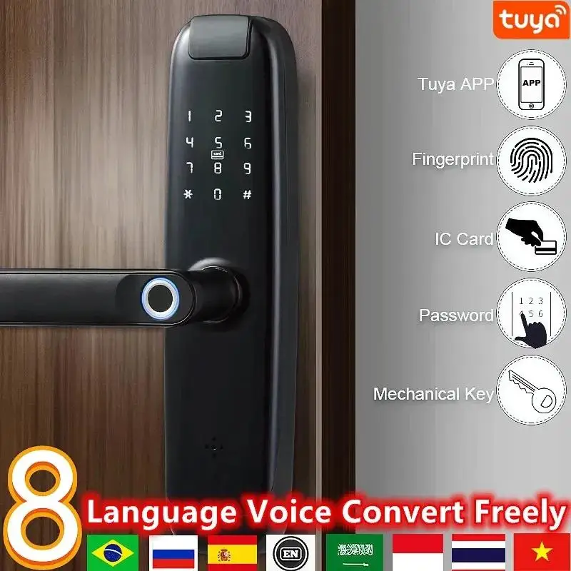 Digital Door Lock Fingerprint Handle - Serratura Intelligente con Impronta Digitale e