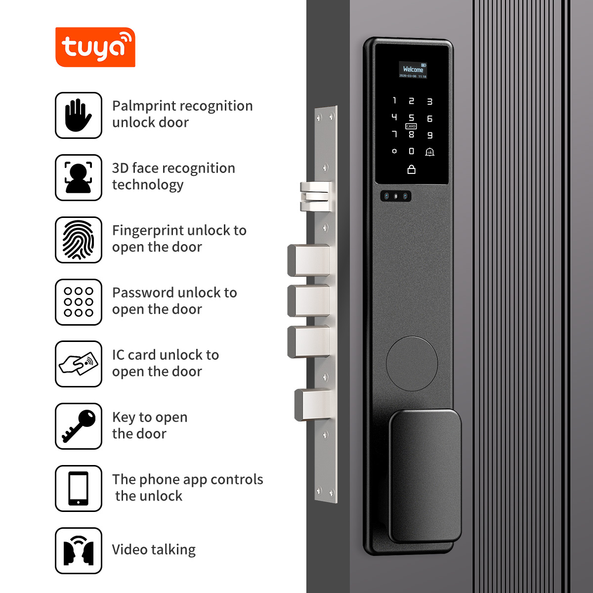 Serratura Intelligente Tuya co - Smart Door Lock 3D Face Palm Vein recensione e prezzo