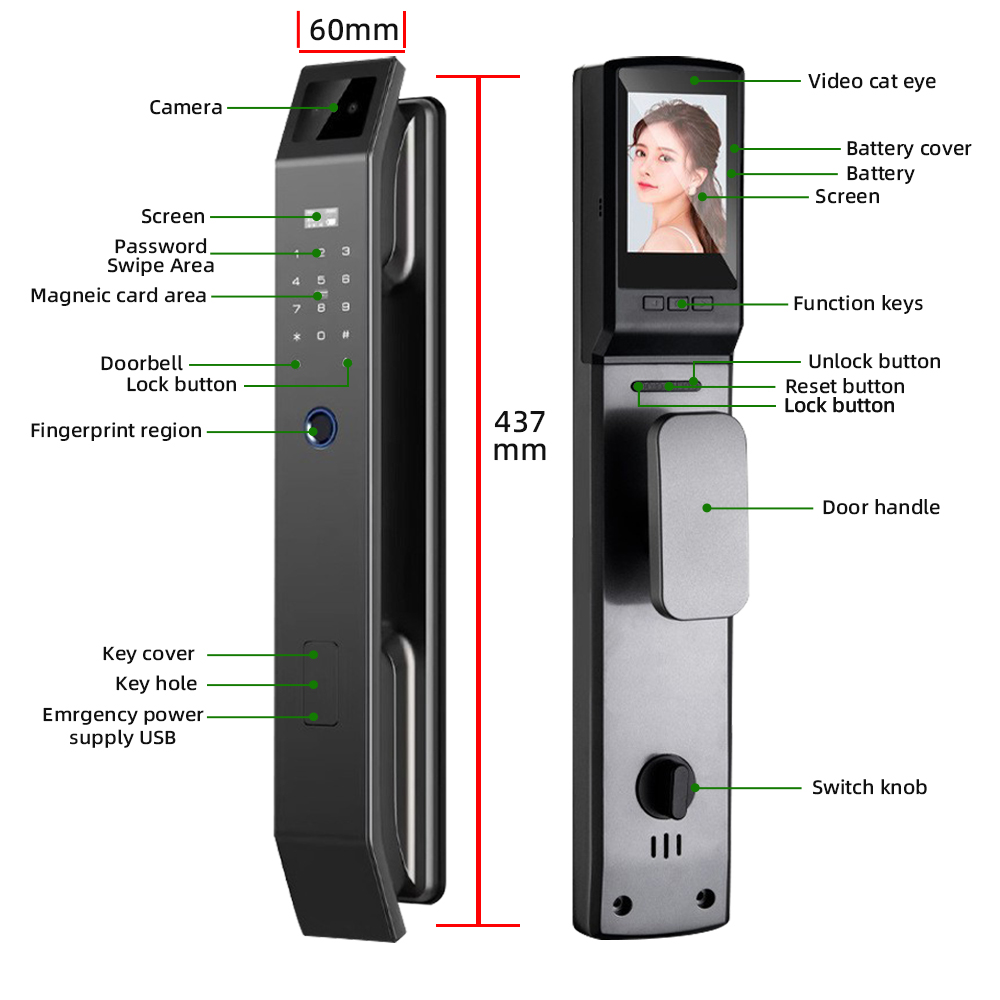 RAYKUBE DF14 Tuya WiFi 3D Rico - Video Door Lock With Camera Peephole recensione e prezzo