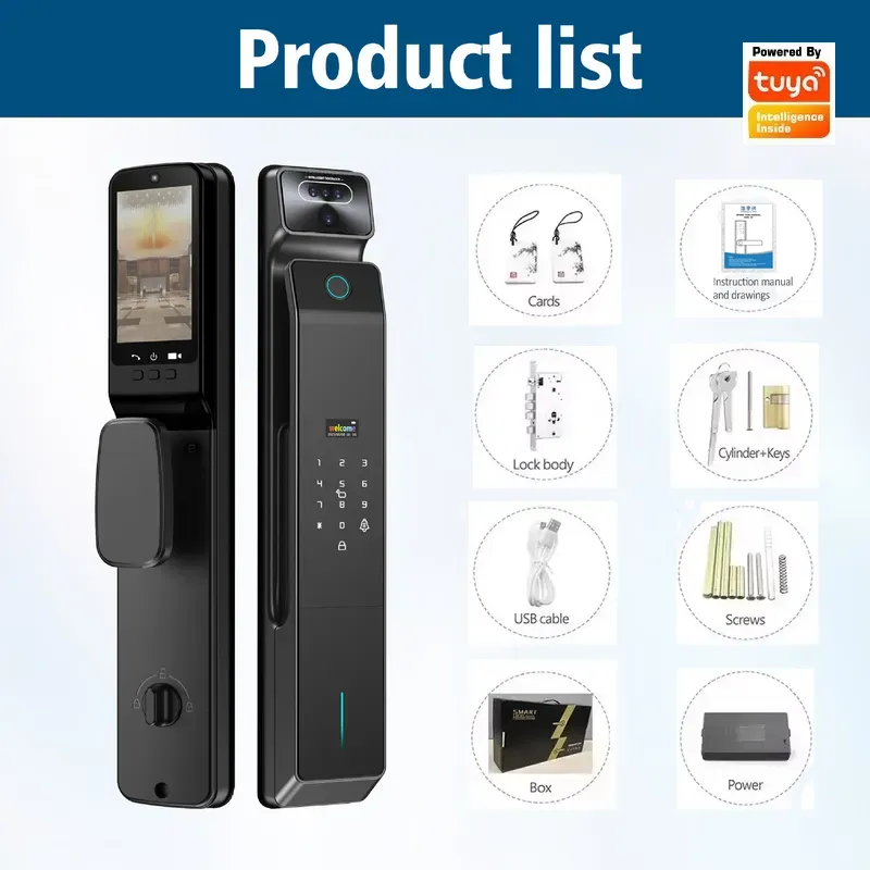 Serratura con Password Tuya, C - Smart Door Lock With Camera Intercom recensione e prezzo
