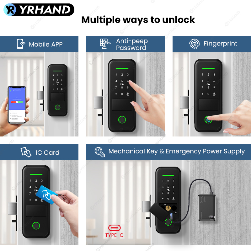 Serratura Intelligente Tuya, C - Smart Rim Lock Wifi Fingerprint recensione e prezzo