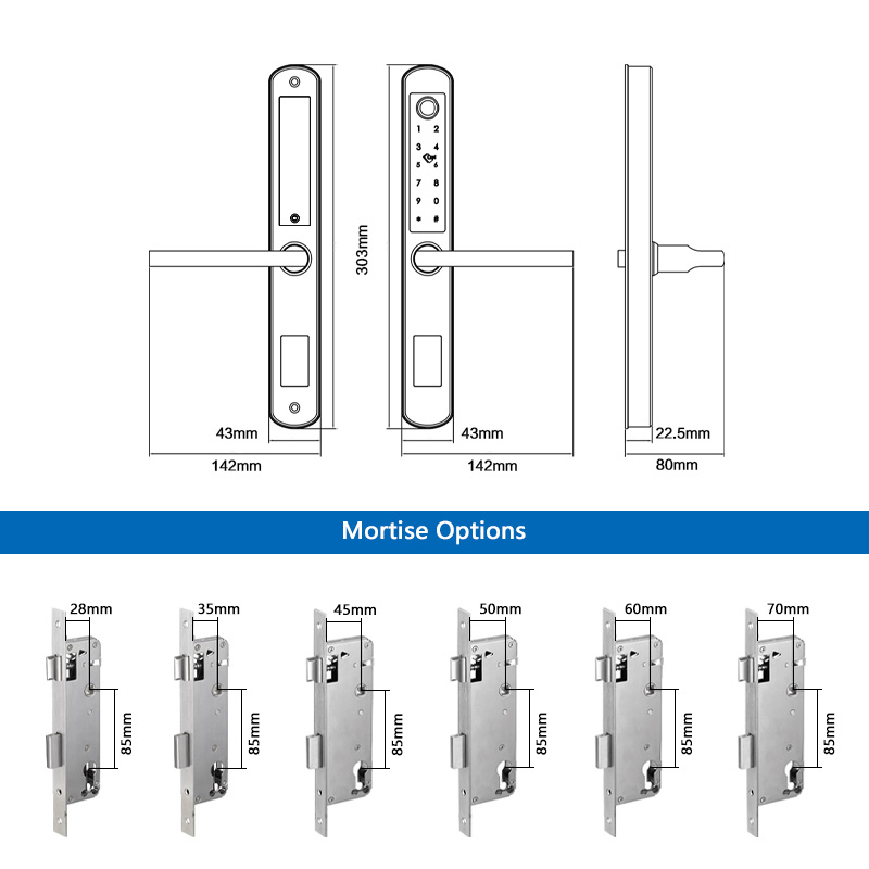 IP66 alluminio Patio porta sco - Digital Door Lock Fingerprint Handle recensione e prezzo