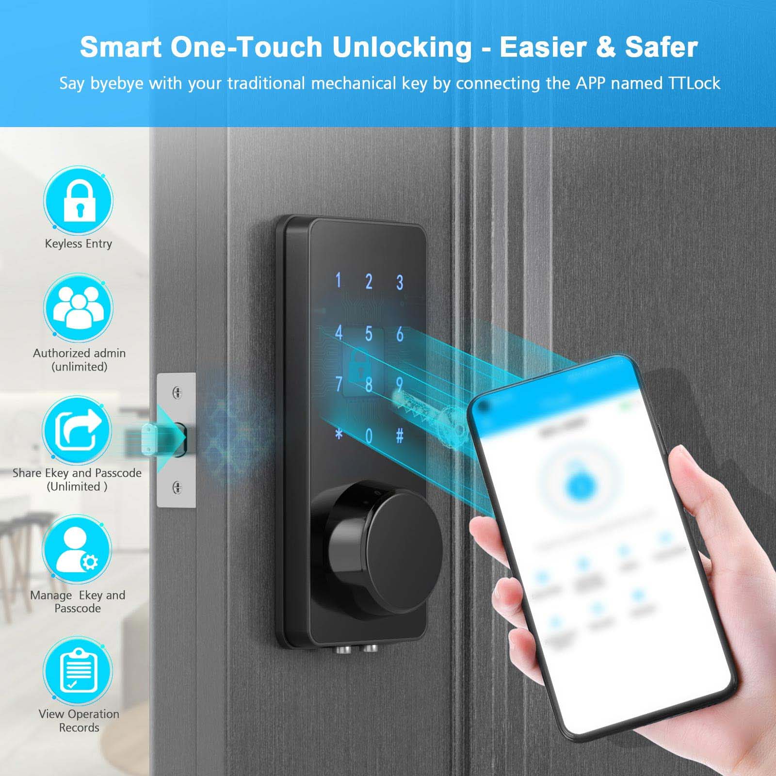 TTlock APP Smart Lock Serratur - Smart Lock Deadbolt Keypad Bluetooth recensione e prezzo